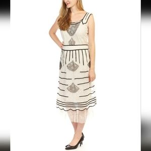 Nataya Titanic Party Formal Dress White Lace Wedding Embroidered Tulle Midi NEW